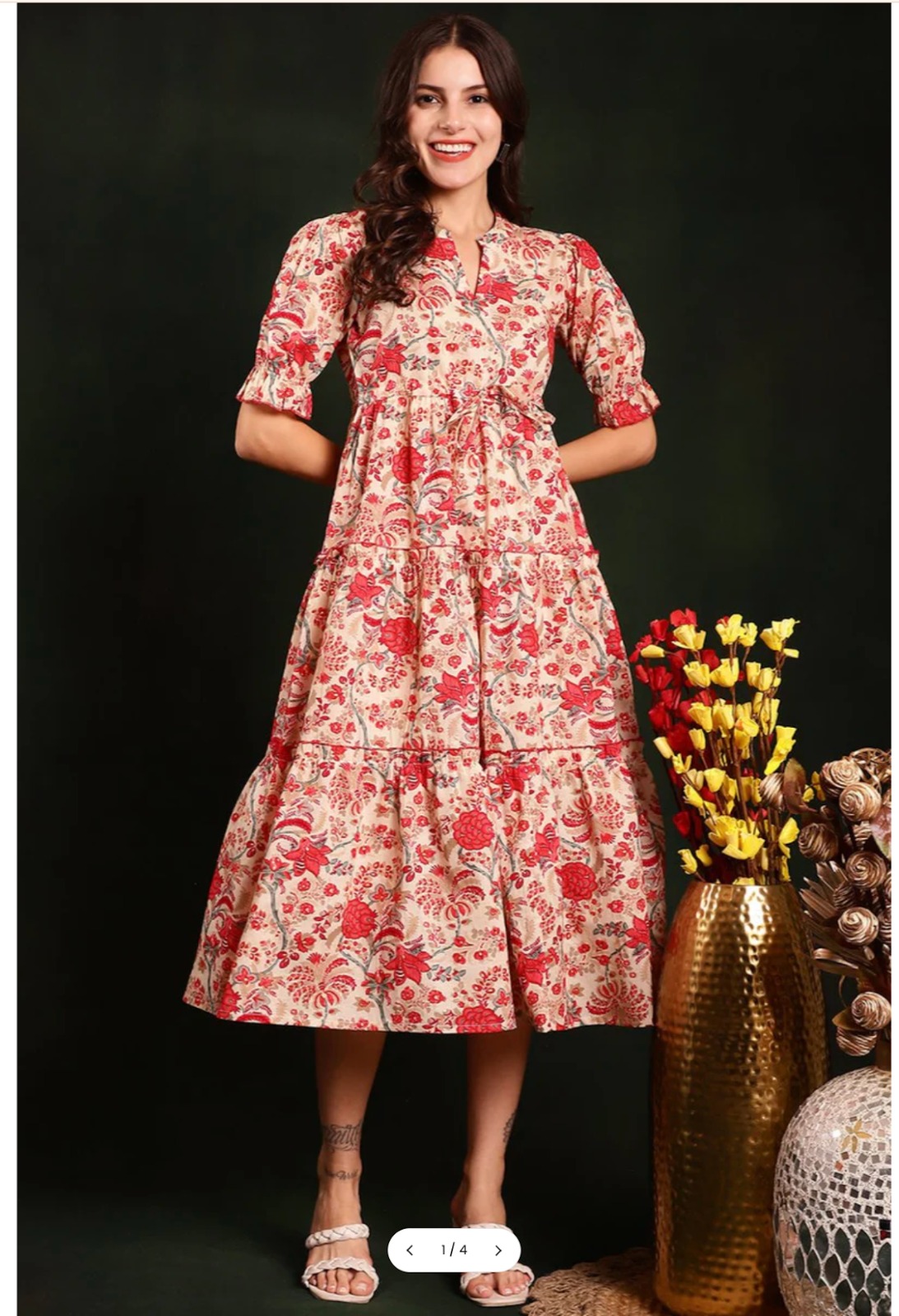 Crimson Garden Anarkali Kurta Set